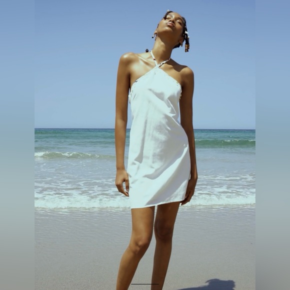 DRESS WITH LINEN WITH FANCY DETAILS - Picture 7 of 11